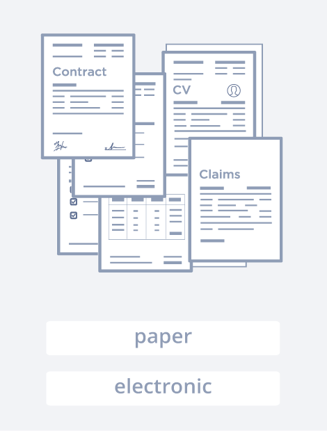 The Digital Mailroom Automation Solution has a process consisting of 4 steps. Step 1 is "Scan/Import". In this step you can import your documents via multiple channels.