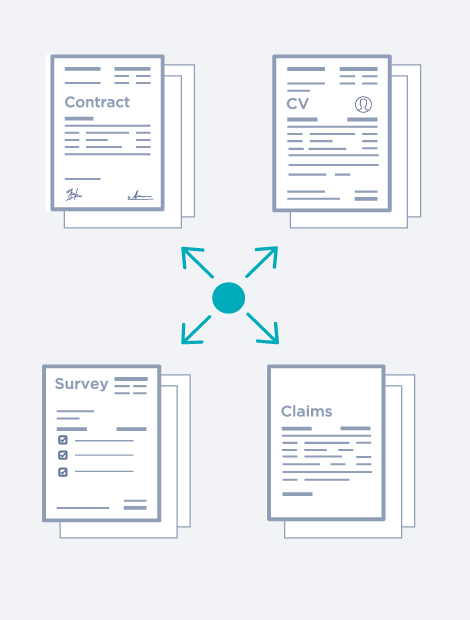 The Digital Mailroom Automation Solution has a process consisting of 4 steps. Step 2 is "Classification". In this step data is classified based on a straightforward configuration, allowing almost unlimited document types.