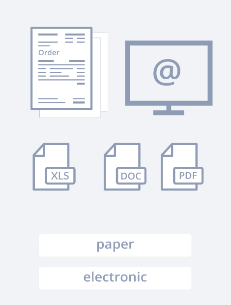 The Purchase Order Capture Solution has a process consisting of 4 steps. Step 1 is "Import". In this step all your invoices are imported via scans, fax, emails, SFTP, your ERP, etc.