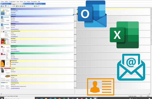 La Solution parfaite pour convertir les cartes de visite en contacts Outlook et Excel